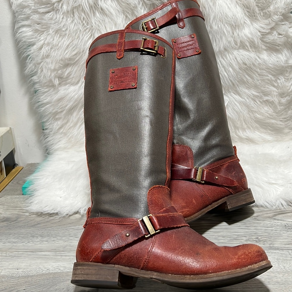 Cat by Caterpillar Womens Shoes Gray Red Corrine Knee High Riding Boots SZ 6